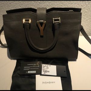 YSL Medium Cabas Bag - Brown Gray